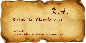 Kolovits Atanázia névjegykártya
